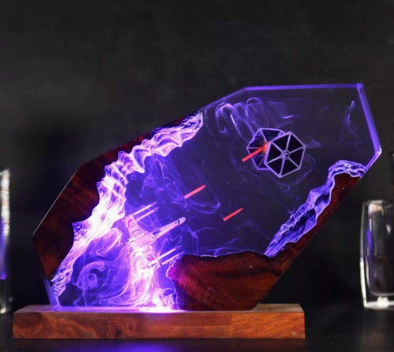 Trench Run TIE fighter resin lamp